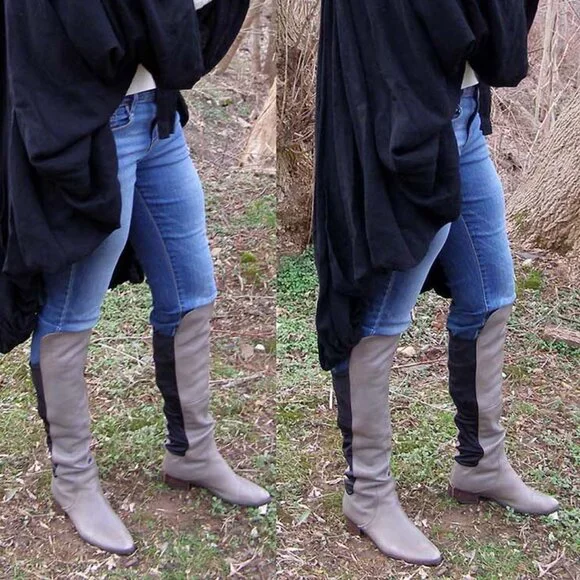 Vintage size 9 Charles David Taupe Leather Knee High Boots - Picture 12 of 13